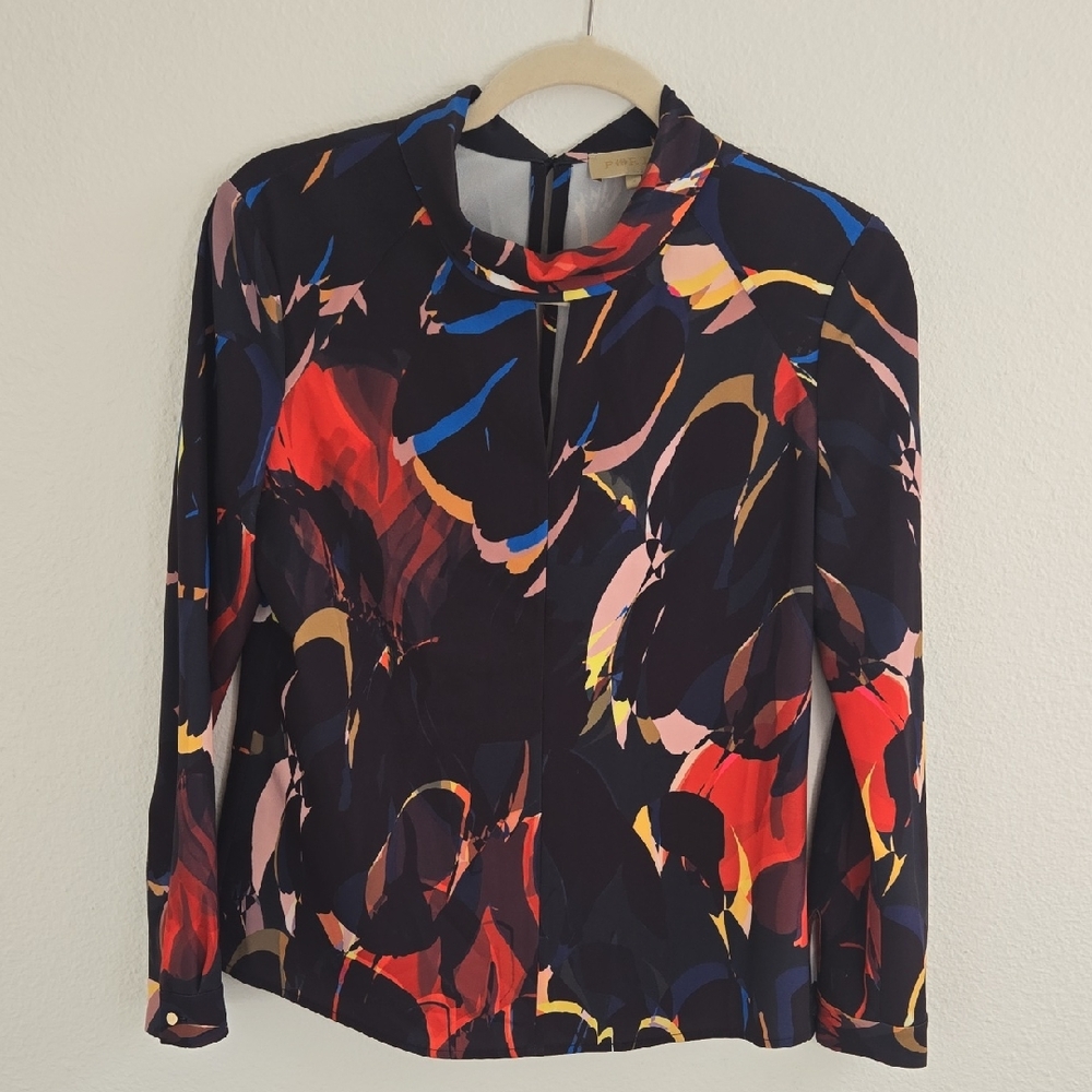 Abstract Print Long Sleeve Top